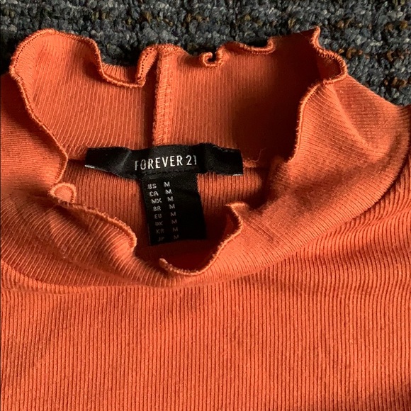 Orange Mock Neck Top - Picture 2 of 2